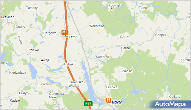 mapa Sambród, Sambród na mapie Targeo