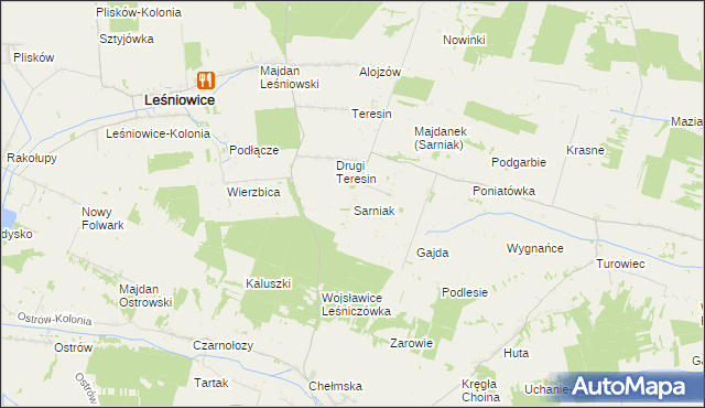mapa Sarniak gmina Leśniowice, Sarniak gmina Leśniowice na mapie Targeo