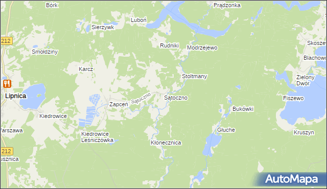 mapa Sątoczno gmina Lipnica, Sątoczno gmina Lipnica na mapie Targeo