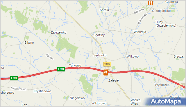 mapa Sędzinko, Sędzinko na mapie Targeo