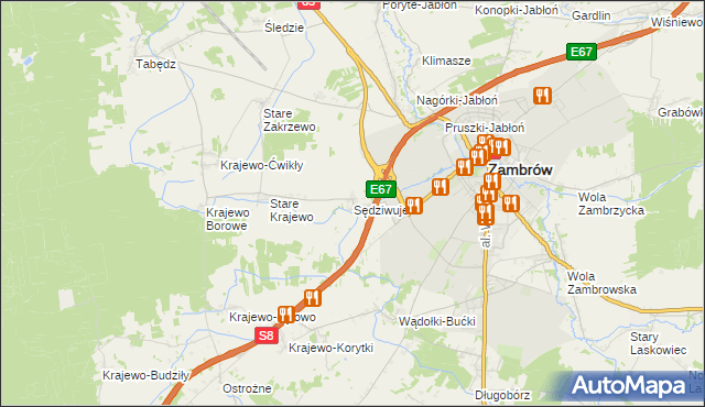 mapa Sędziwuje, Sędziwuje na mapie Targeo