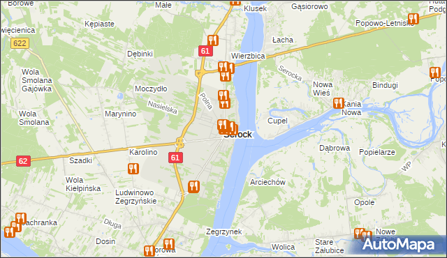 mapa Serock powiat legionowski, Serock powiat legionowski na mapie Targeo