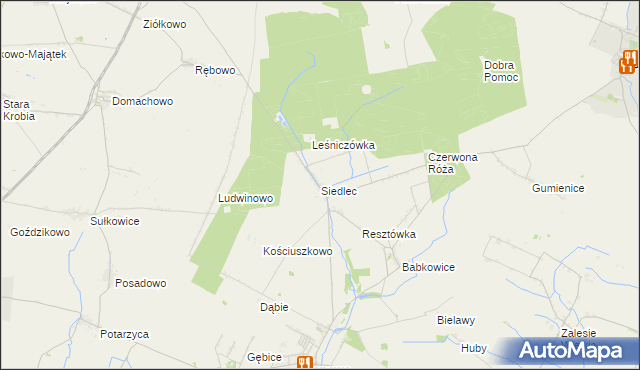 mapa Siedlec gmina Pępowo, Siedlec gmina Pępowo na mapie Targeo