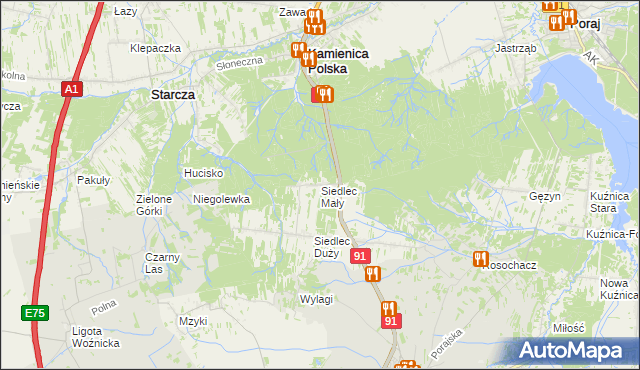 mapa Siedlec Mały, Siedlec Mały na mapie Targeo