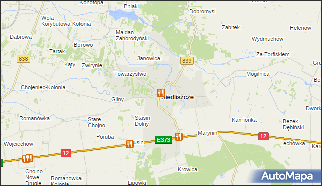 mapa Siedliszcze powiat chełmski, Siedliszcze powiat chełmski na mapie Targeo