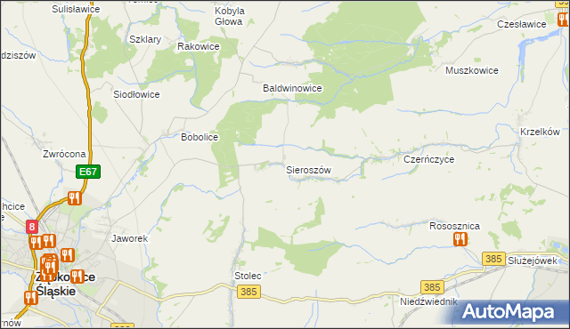 mapa Sieroszów, Sieroszów na mapie Targeo