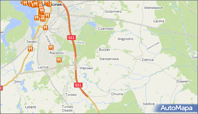 mapa Sierszeniska, Sierszeniska na mapie Targeo