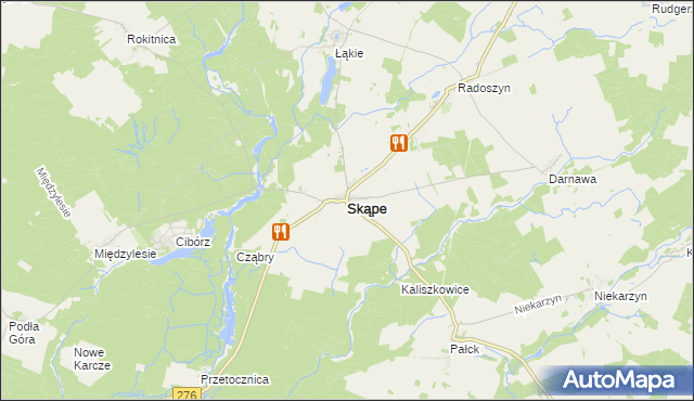 mapa Skąpe powiat świebodziński, Skąpe powiat świebodziński na mapie Targeo