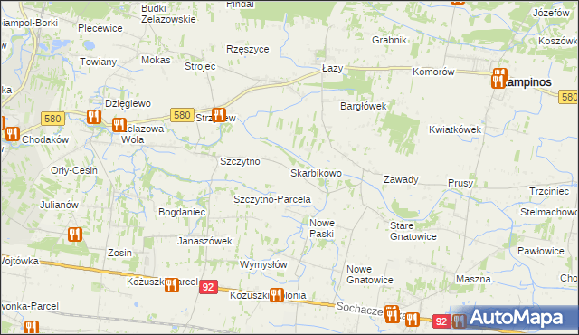 mapa Skarbikowo, Skarbikowo na mapie Targeo