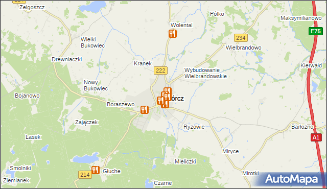 mapa Skórcz, Skórcz na mapie Targeo