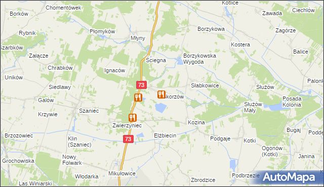 mapa Skorzów, Skorzów na mapie Targeo