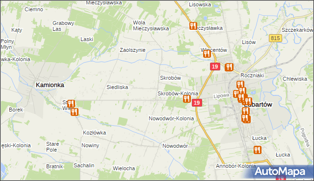 mapa Skrobów-Kolonia, Skrobów-Kolonia na mapie Targeo