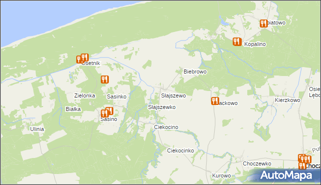 mapa Słajszewo, Słajszewo na mapie Targeo