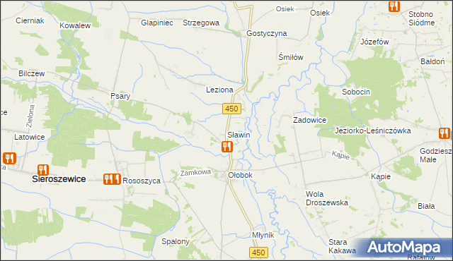 mapa Sławin, Sławin na mapie Targeo