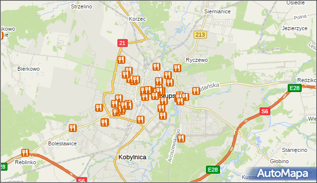mapa Słupska, Słupsk na mapie Targeo