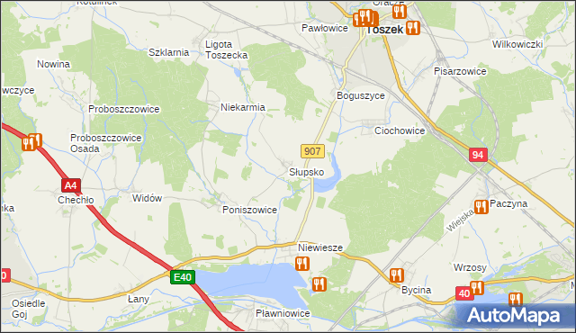 mapa Słupsko gmina Rudziniec, Słupsko gmina Rudziniec na mapie Targeo