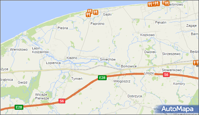 mapa Śmiechów, Śmiechów na mapie Targeo