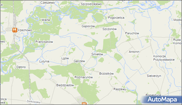 mapa Śmiełów, Śmiełów na mapie Targeo