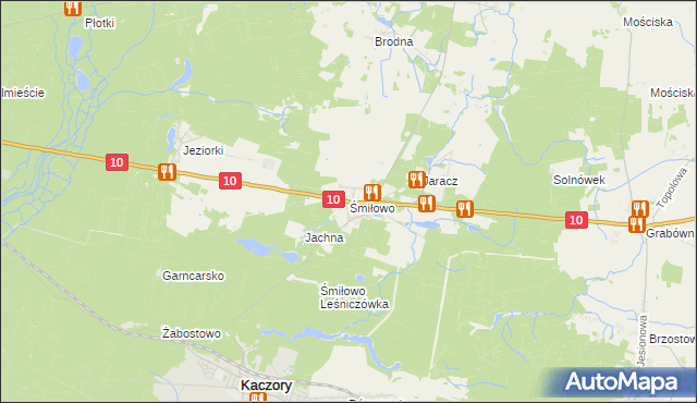 mapa Śmiłowo gmina Kaczory, Śmiłowo gmina Kaczory na mapie Targeo