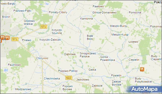 mapa Smogorzewo Włościańskie, Smogorzewo Włościańskie na mapie Targeo