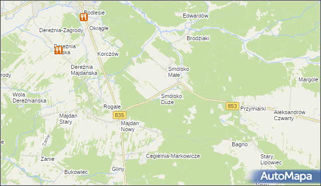 mapa Smólsko Duże, Smólsko Duże na mapie Targeo