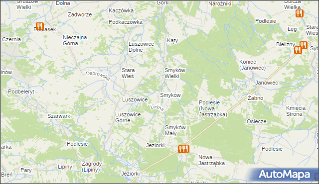 mapa Smyków gmina Radgoszcz, Smyków gmina Radgoszcz na mapie Targeo