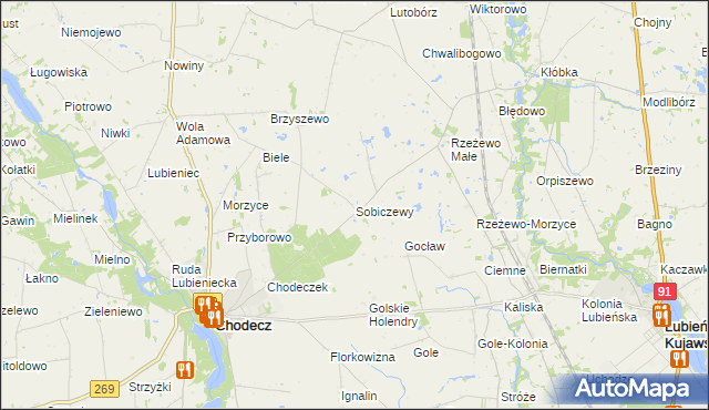 mapa Sobiczewy, Sobiczewy na mapie Targeo