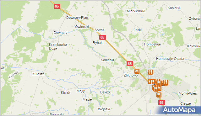 mapa Sobieski gmina Mońki, Sobieski gmina Mońki na mapie Targeo