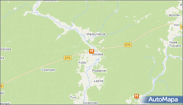 mapa Sokołda, Sokołda na mapie Targeo