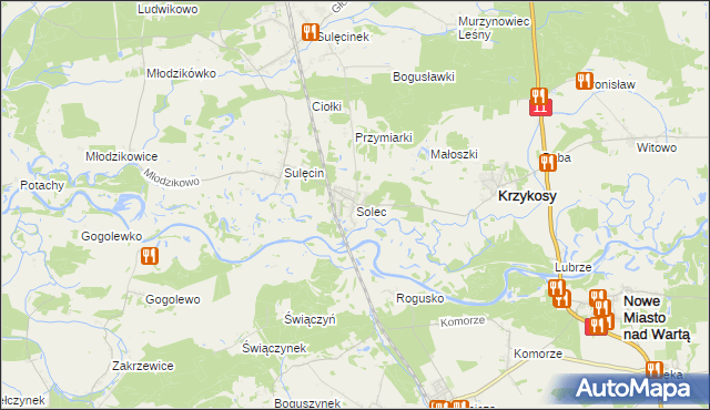 mapa Solec gmina Krzykosy, Solec gmina Krzykosy na mapie Targeo