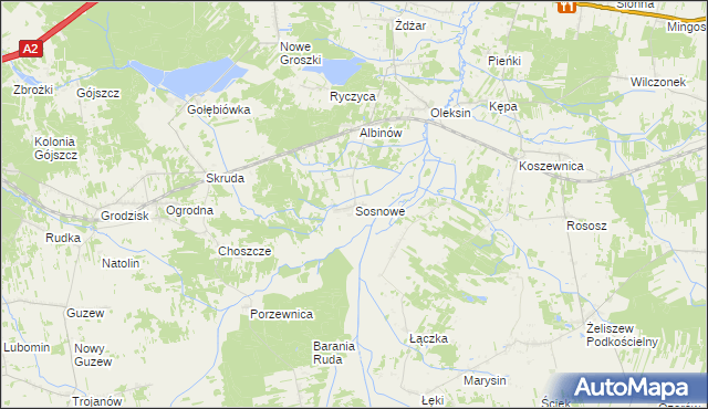 mapa Sosnowe, Sosnowe na mapie Targeo