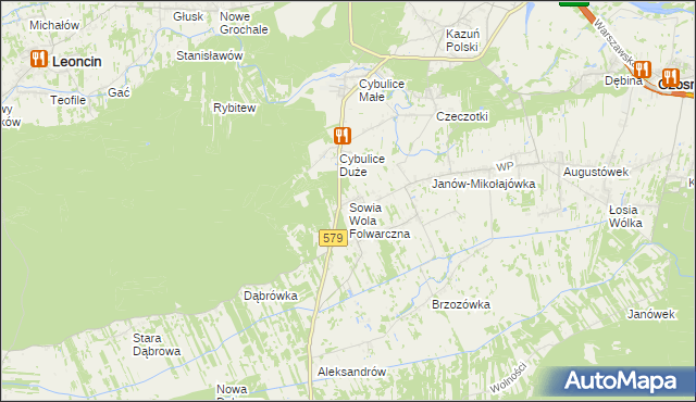 mapa Sowia Wola Folwarczna, Sowia Wola Folwarczna na mapie Targeo