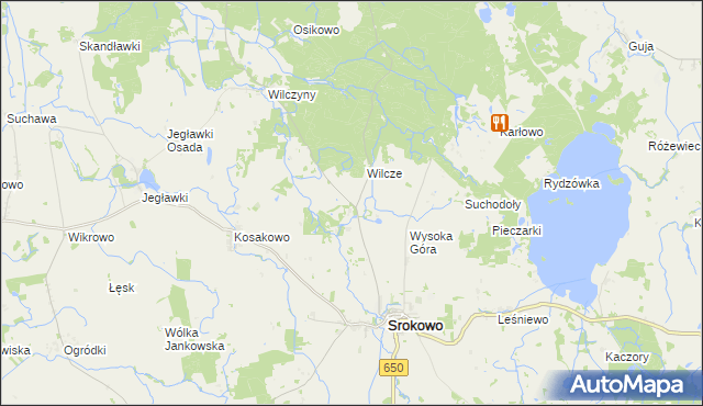mapa Srokowski Dwór, Srokowski Dwór na mapie Targeo