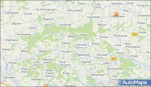 mapa Stanisław Górny, Stanisław Górny na mapie Targeo