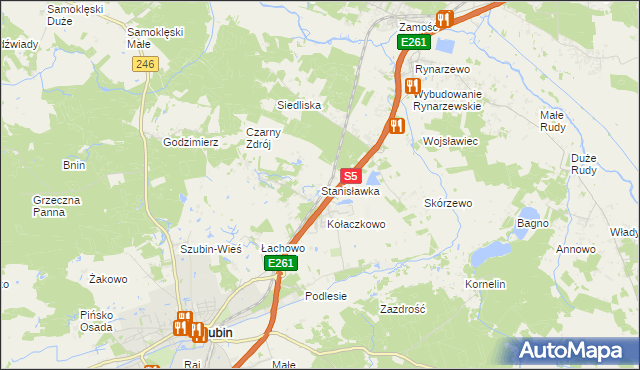 mapa Stanisławka gmina Szubin, Stanisławka gmina Szubin na mapie Targeo