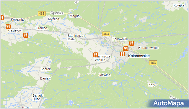 mapa Staniszcze Wielkie, Staniszcze Wielkie na mapie Targeo