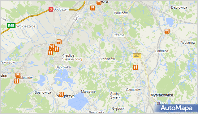 mapa Staniszów, Staniszów na mapie Targeo