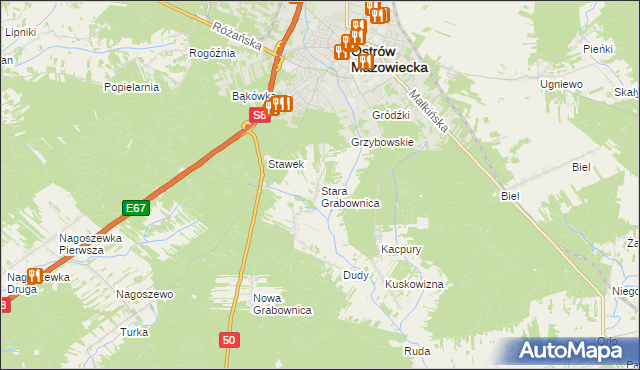 mapa Stara Grabownica, Stara Grabownica na mapie Targeo