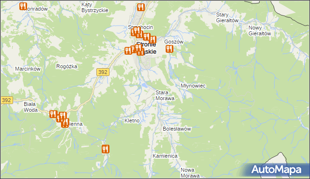 mapa Stara Morawa, Stara Morawa na mapie Targeo