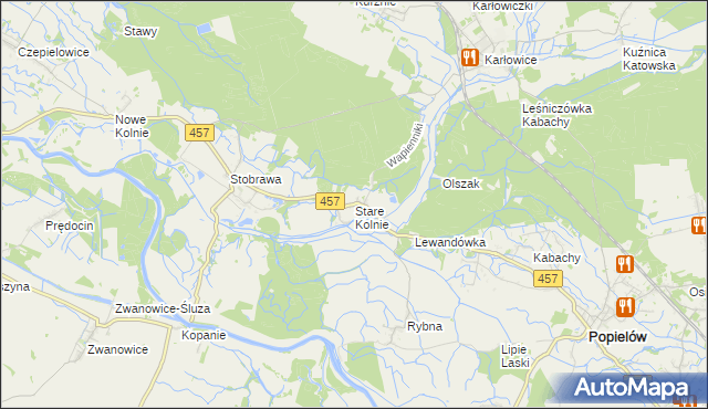 mapa Stare Kolnie, Stare Kolnie na mapie Targeo