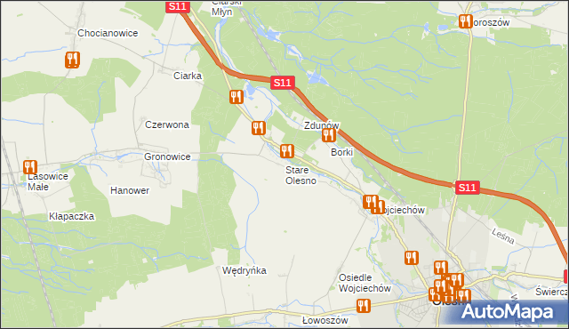 mapa Stare Olesno, Stare Olesno na mapie Targeo