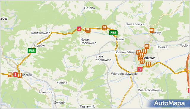 mapa Stare Rochowice, Stare Rochowice na mapie Targeo