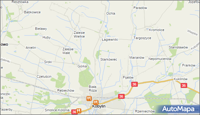 mapa Starkówiec, Starkówiec na mapie Targeo