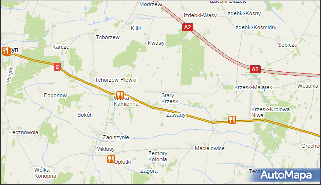 mapa Stary Krzesk, Stary Krzesk na mapie Targeo