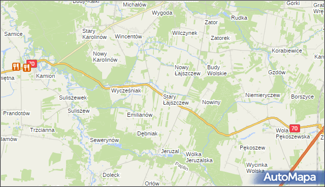 mapa Stary Łajszczew, Stary Łajszczew na mapie Targeo
