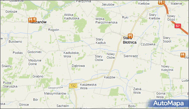 mapa Stary Osów, Stary Osów na mapie Targeo