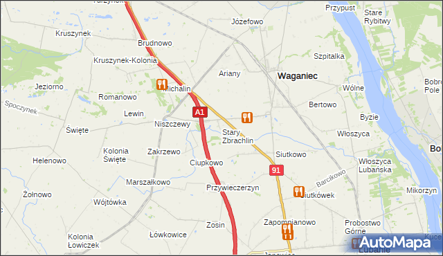 mapa Stary Zbrachlin, Stary Zbrachlin na mapie Targeo