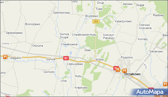 mapa Staw gmina Strzałkowo, Staw gmina Strzałkowo na mapie Targeo