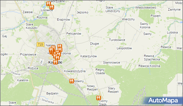 mapa Stefanów gmina Koluszki, Stefanów gmina Koluszki na mapie Targeo