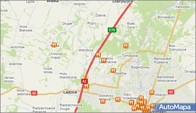 mapa Stobiecko Szlacheckie, Stobiecko Szlacheckie na mapie Targeo